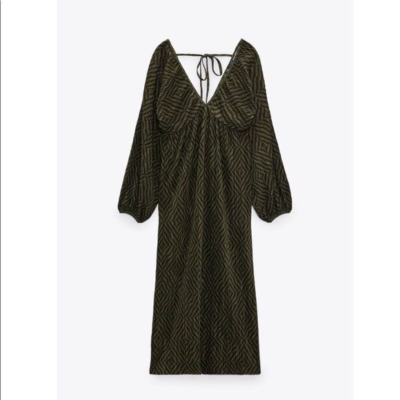 ZARA PRINTED PLEATED DRESS - Picture 2 of 6